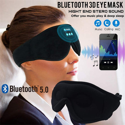 Bluetooth sleep mask with built-in flat speakers
