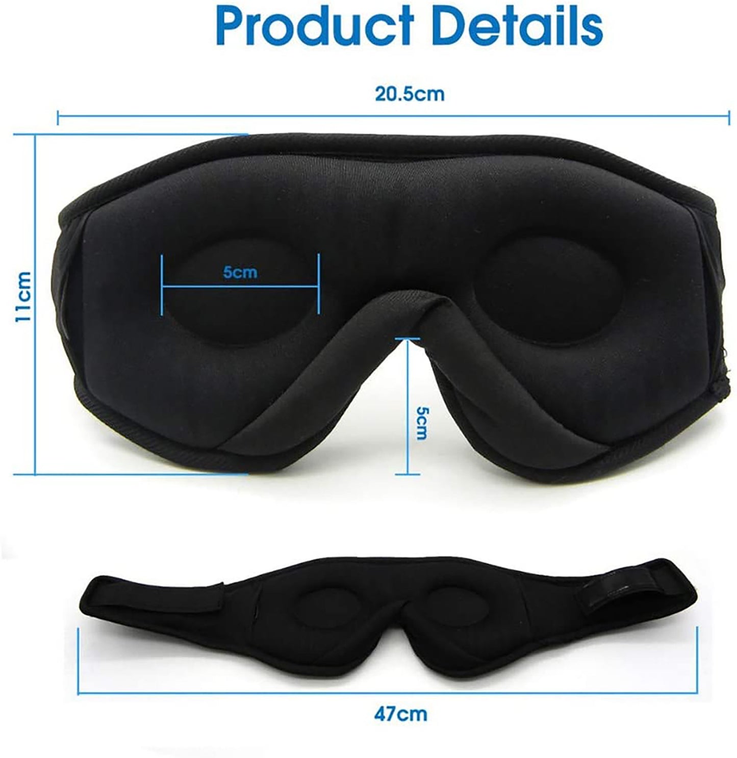 Sleep mask with built-in speakers for side sleepers