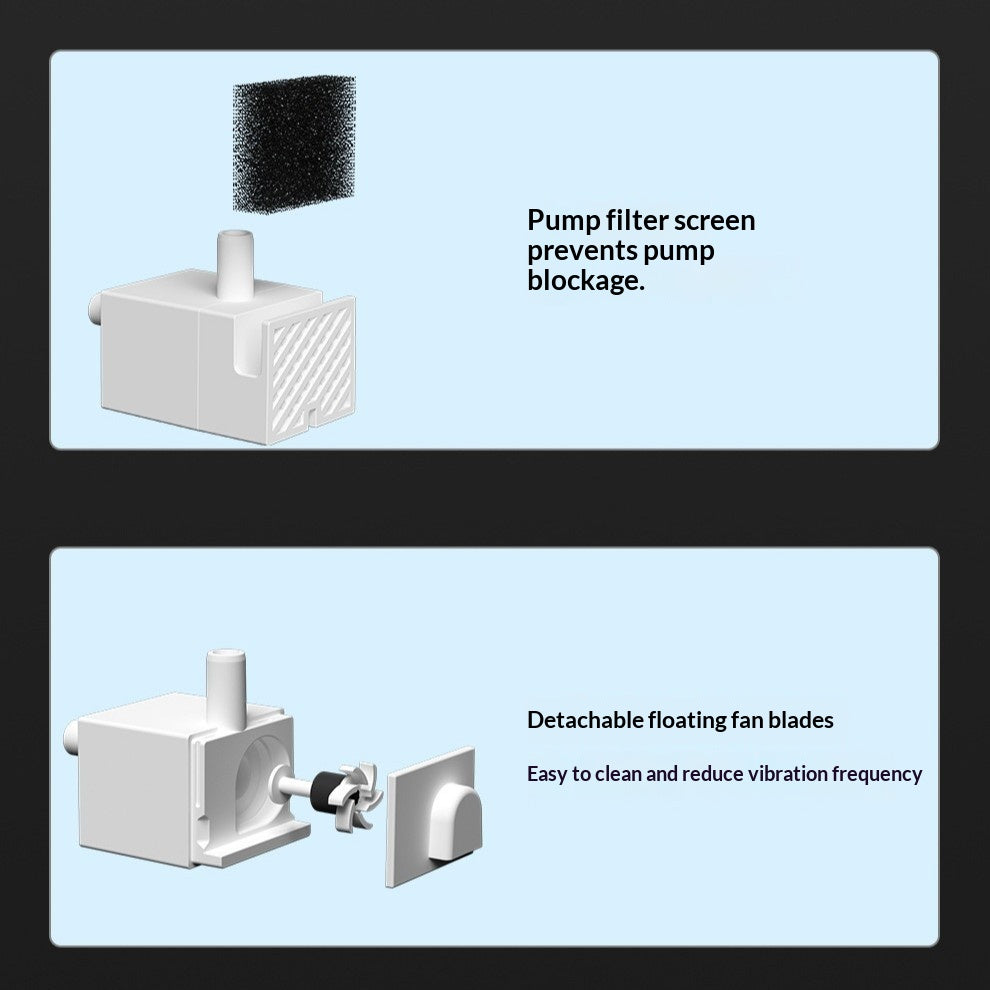 Cordless pet drinking fountain with filter