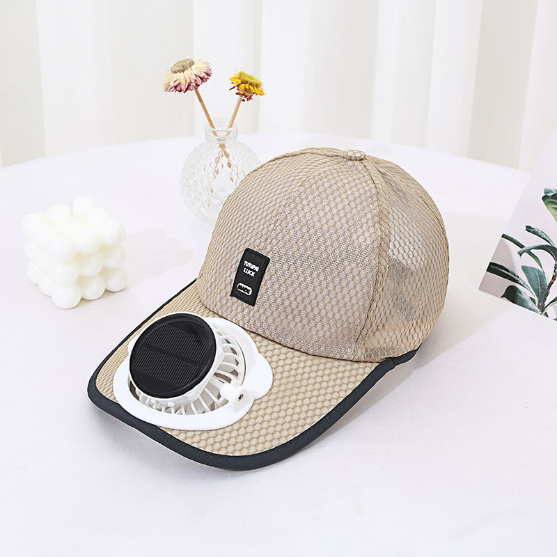 Solar fan baseball cap for outdoor sun protection