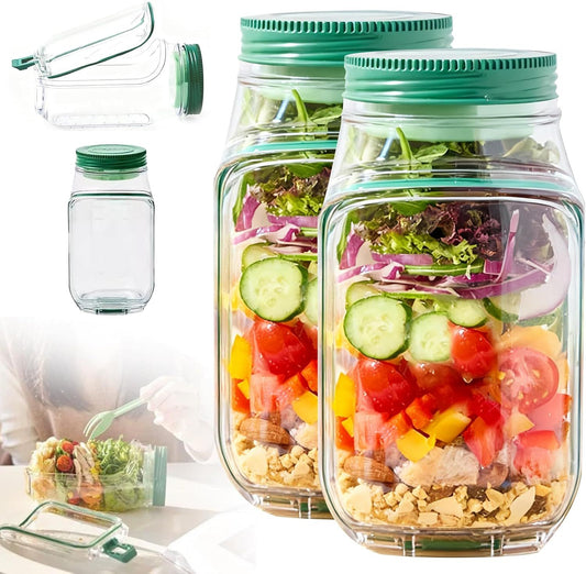 Leak-resistant salad container with dressing cup and lid