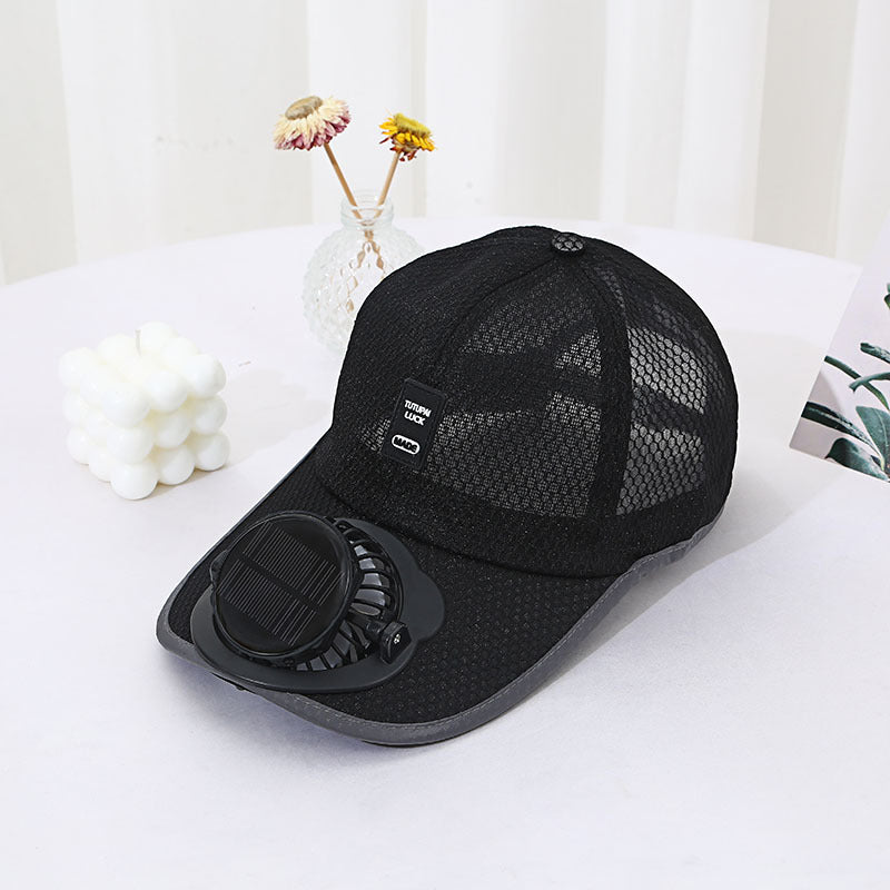 Solar cooling fan cap, outdoor sun hat