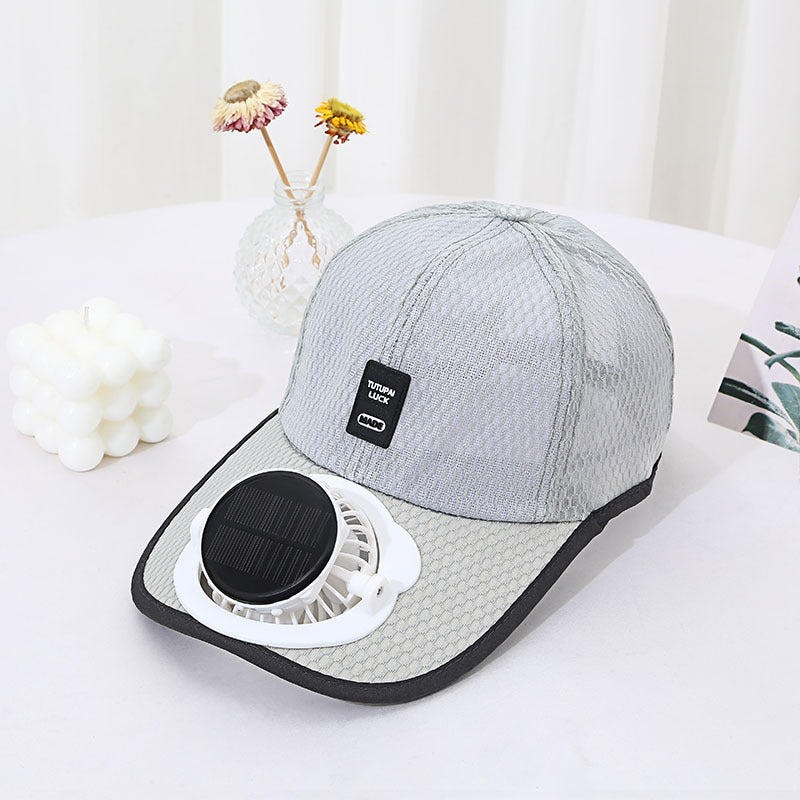 Solar charging fan hat for summer outdoors