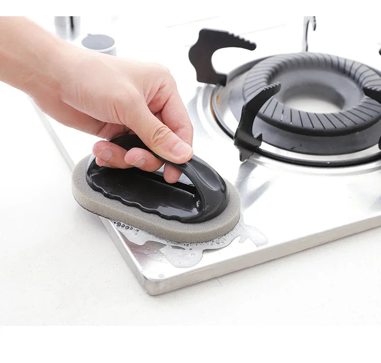 Kitchen Gadgets Magic Sponge Cleaning Sponge Kitchen Tools Strong Decontamination Brush with Handle Bathroom Kitchen Accessories