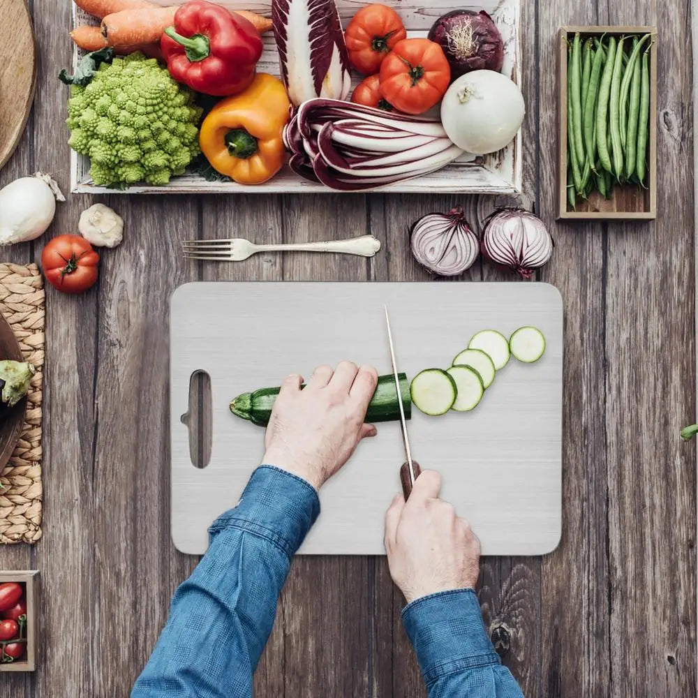Double-Sided Stainless Steel Cutting Board