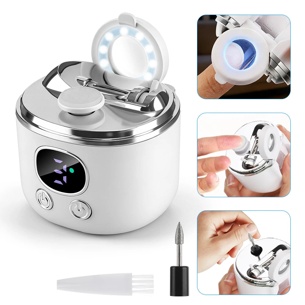 Electric Nail Trimmer with LED Magnifier
