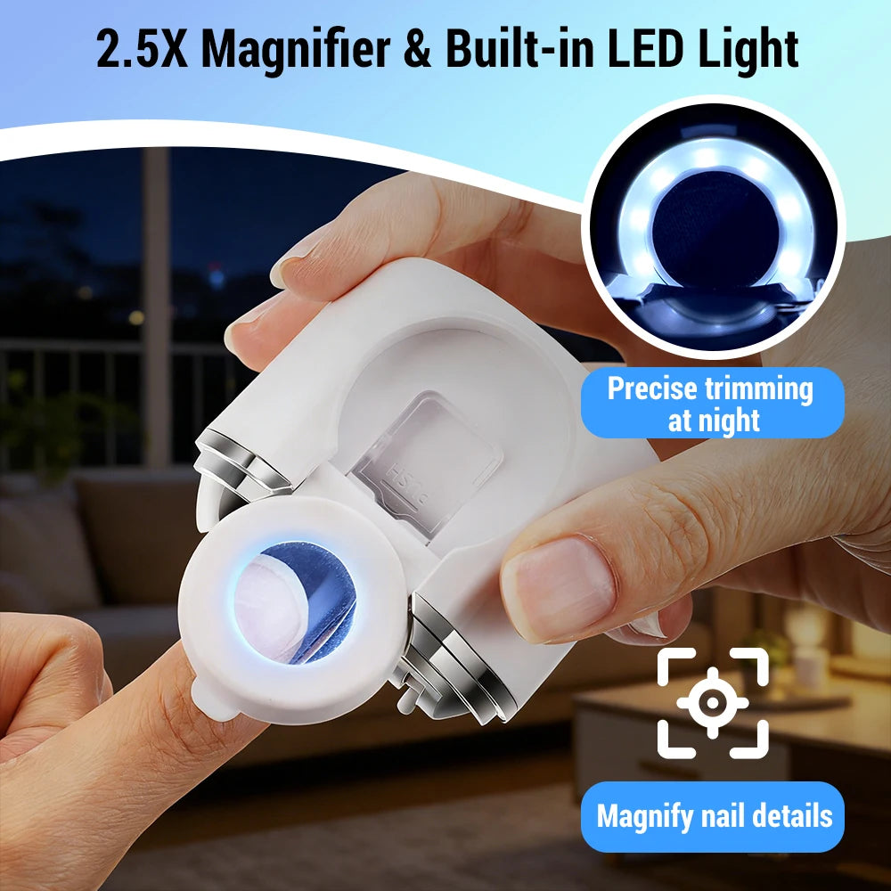 Electric Nail Trimmer with LED Magnifier
