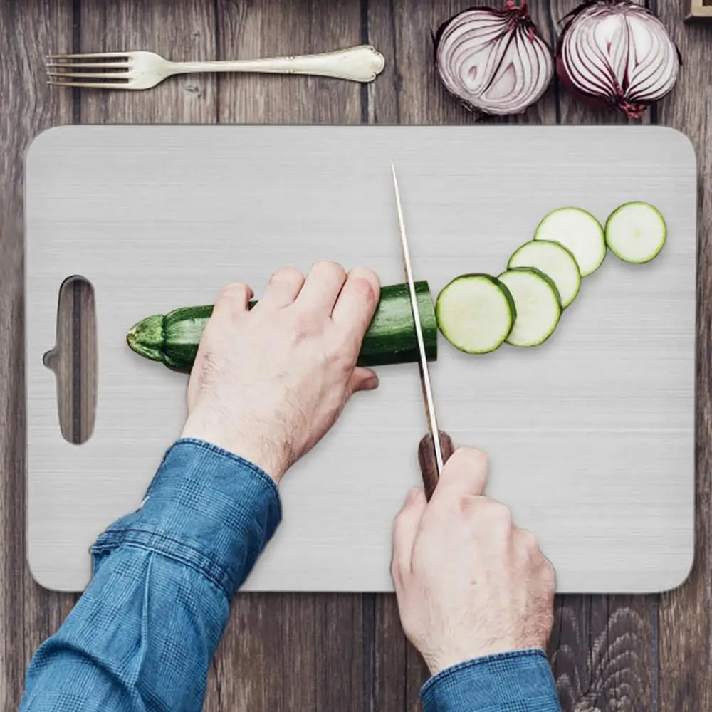Double-Sided Stainless Steel Cutting Board