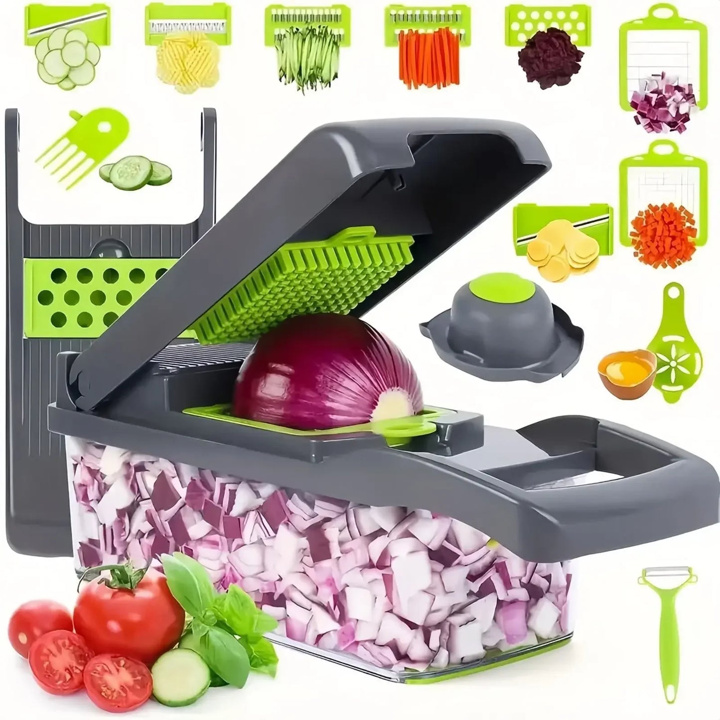 14-in-1 multifunctional vegetable chopper and slicer