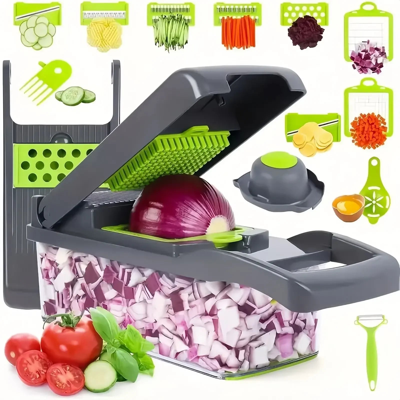 14-in-1 multifunctional vegetable chopper and slicer