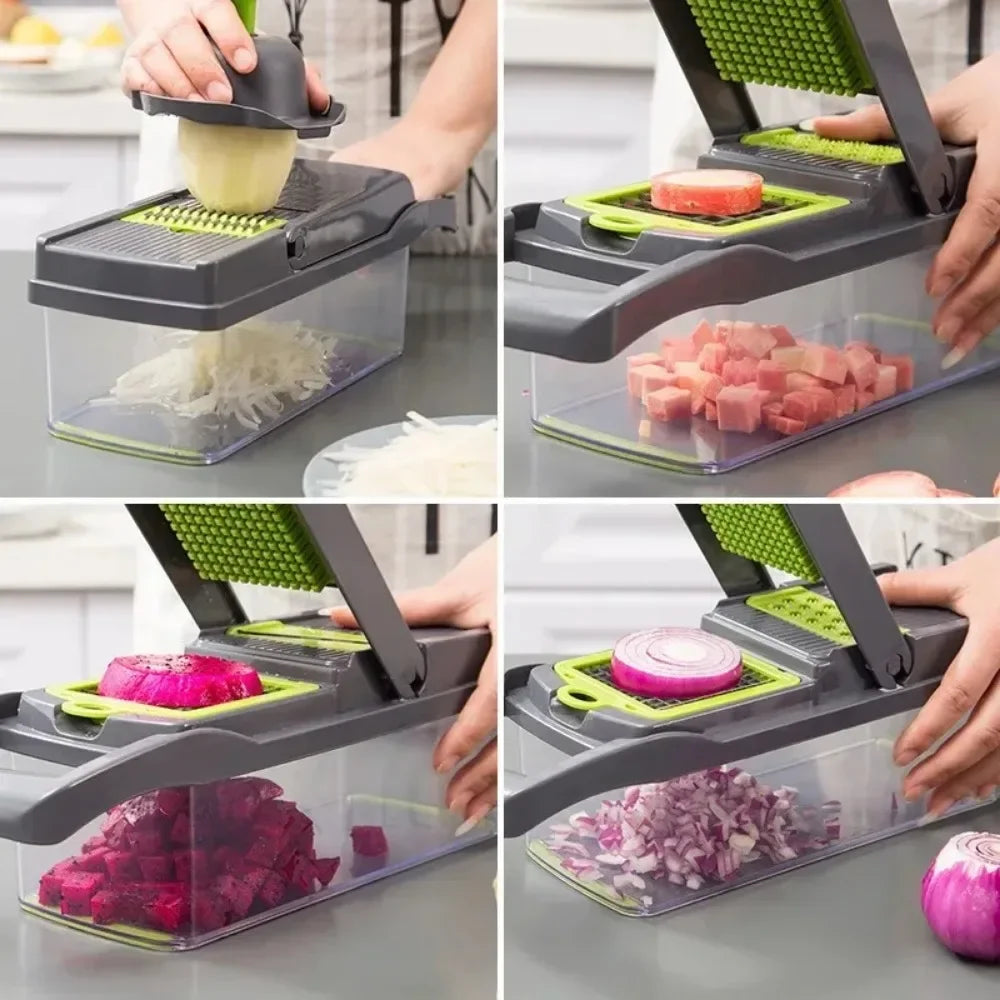 14-in-1 multifunctional vegetable chopper and slicer