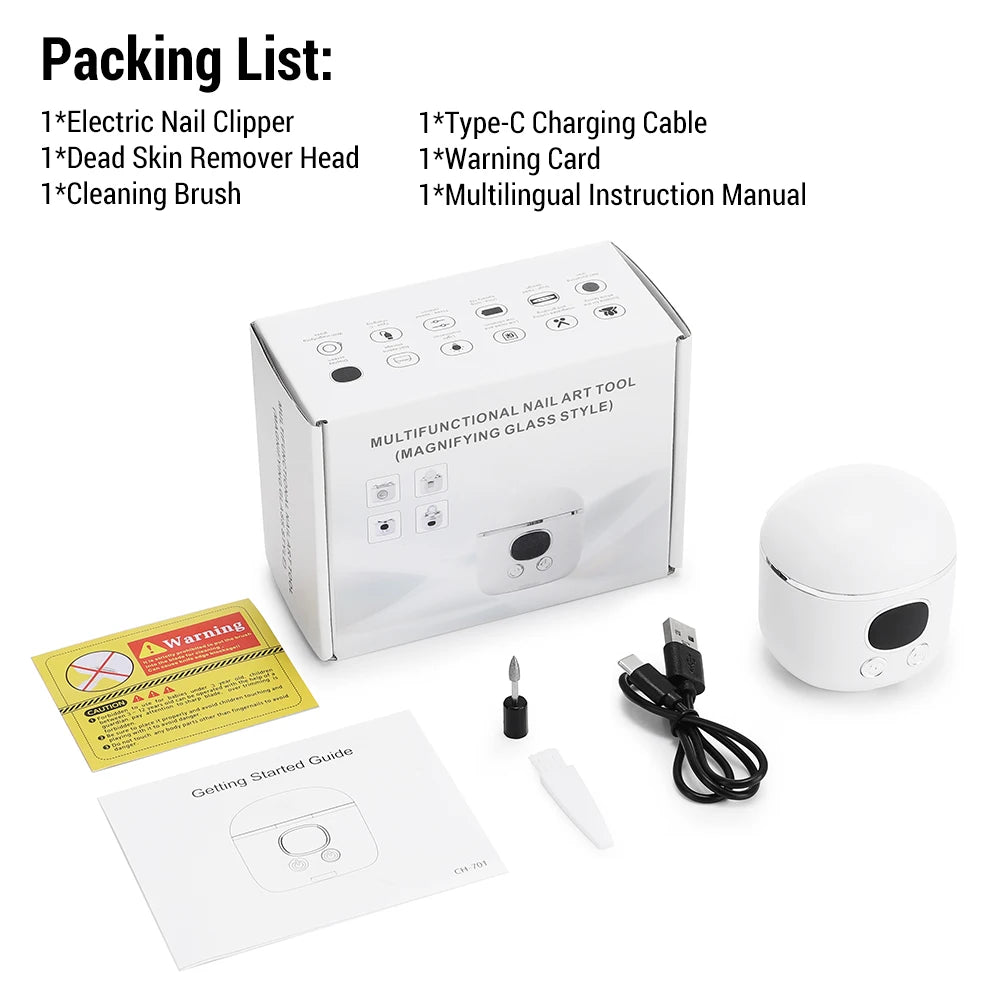 Electric Nail Trimmer with LED Magnifier