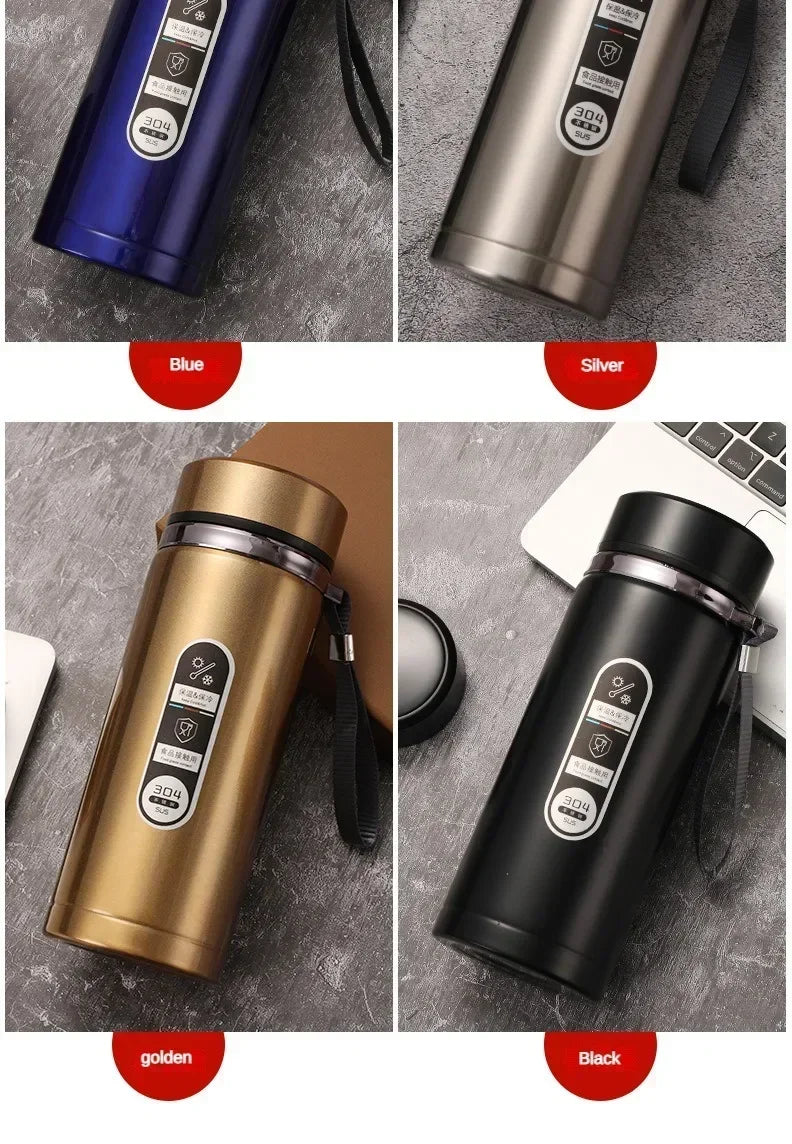 Stainless steel vacuum flask with LED temperature display
