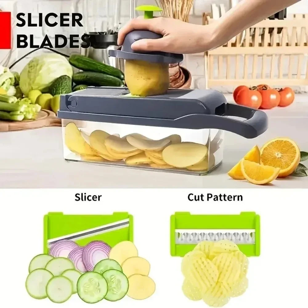 14-in-1 multifunctional vegetable chopper and slicer