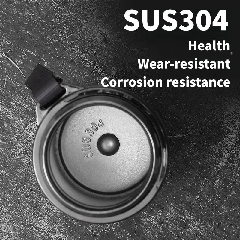 Stainless steel vacuum flask with LED temperature display