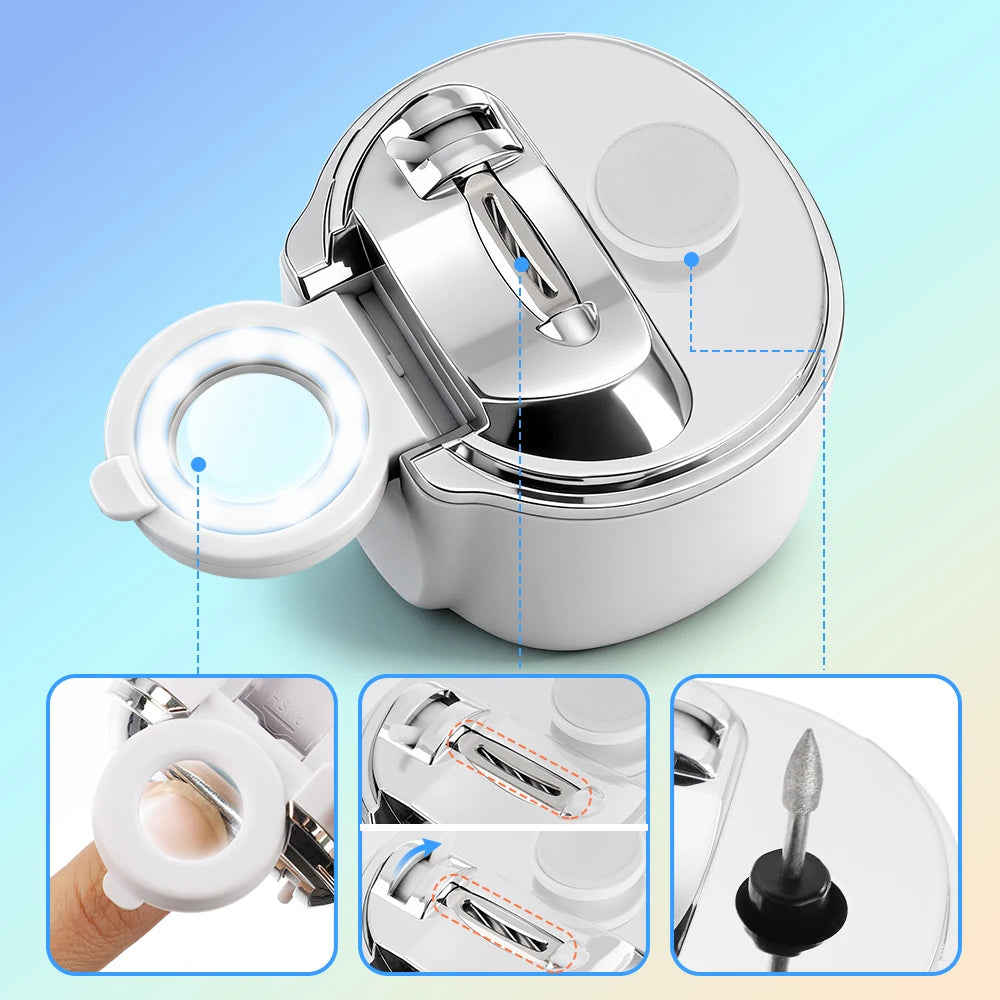 Electric Nail Trimmer with LED Magnifier