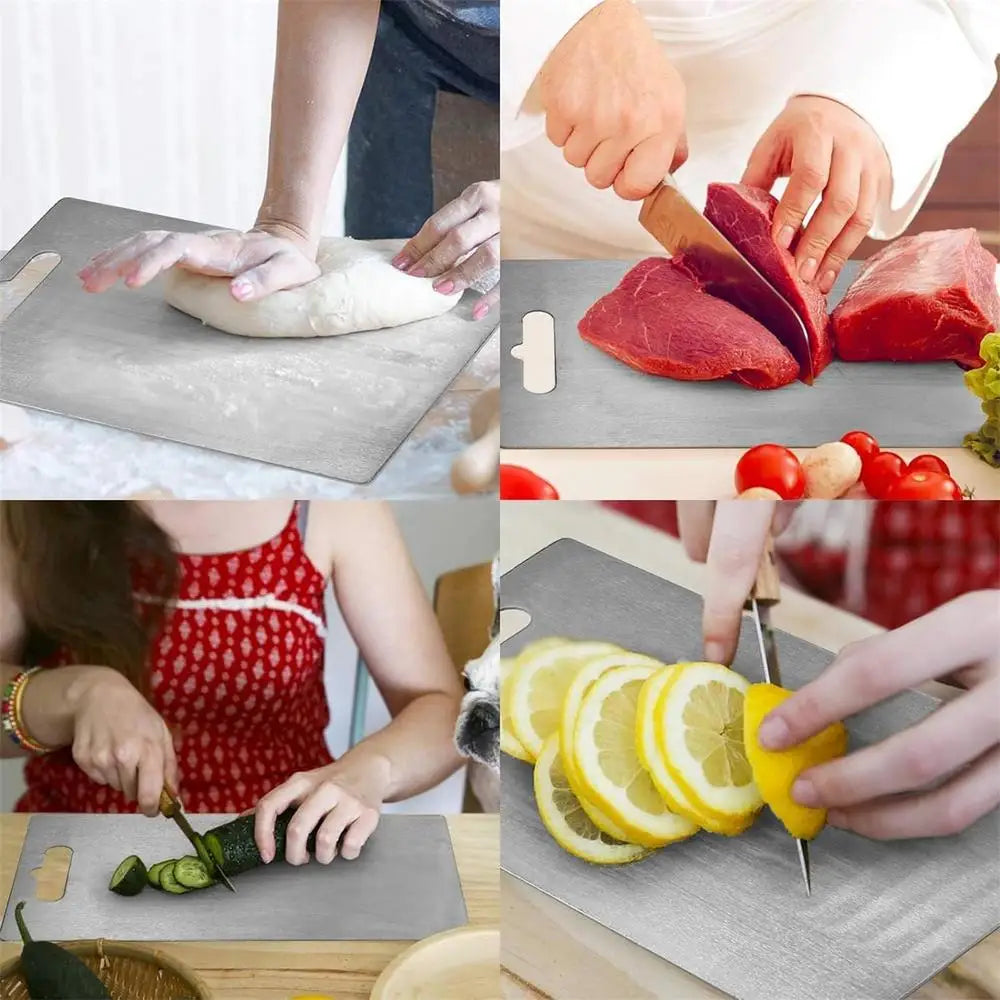 Double-Sided Stainless Steel Cutting Board