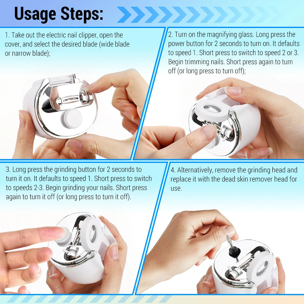 Electric Nail Trimmer with LED Magnifier