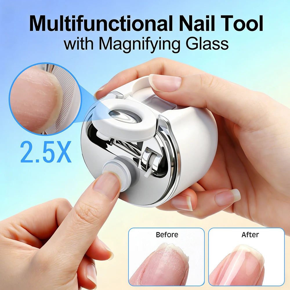 Electric Nail Trimmer with LED Magnifier
