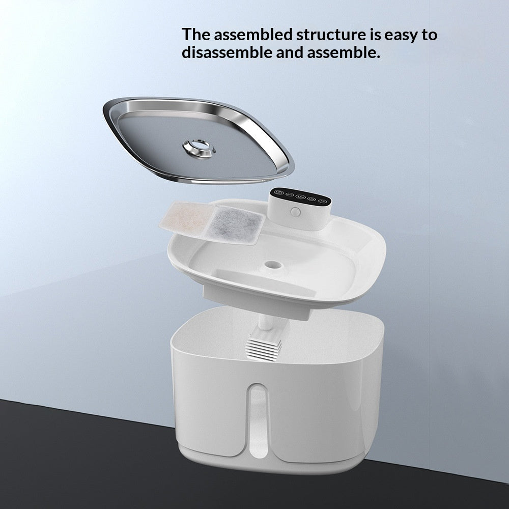 Smart pet water fountain, wireless and filtered