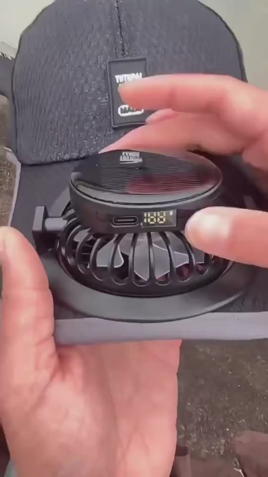 Solar-powered cooling fan cap video