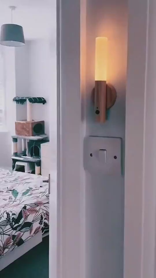 Motion sensor magnetic LED night light demonstration